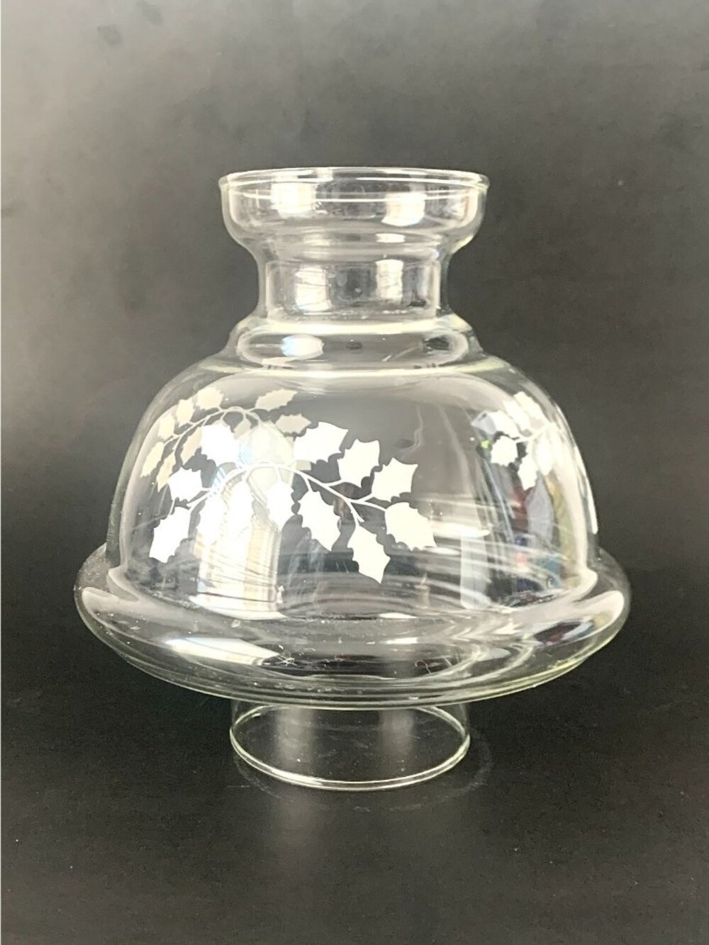 Glass Hurricane Shade Chimney Shade Holly Leaf Design Candle Shade Replacement O